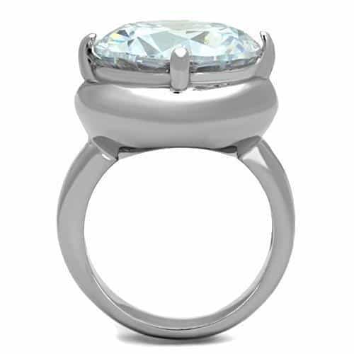 Stainless Steel Round Halo Tall Ring | The Stainless Jewelry view 7