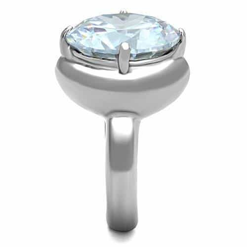 Stainless Steel Round Halo Tall Ring | The Stainless Jewelry view 8