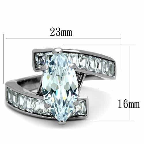Stainless Steel Pear Baguette Wing Ring | The Stainless Jewelry view 6