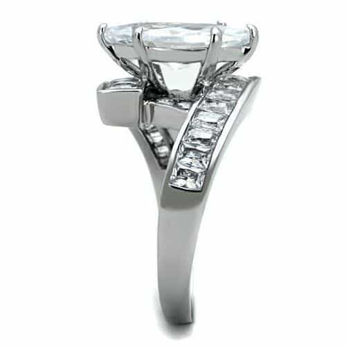 Stainless Steel Pear Baguette Wing Ring | The Stainless Jewelry view 8