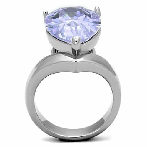Stainless Steel Lavender Pear Crystal Twist Band Ring view 7