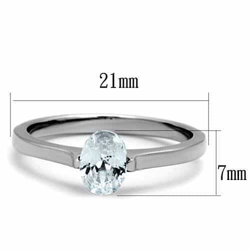 Stainless Steel Solitaire Tall Prong Ring | The Stainless Jewelry view 2
