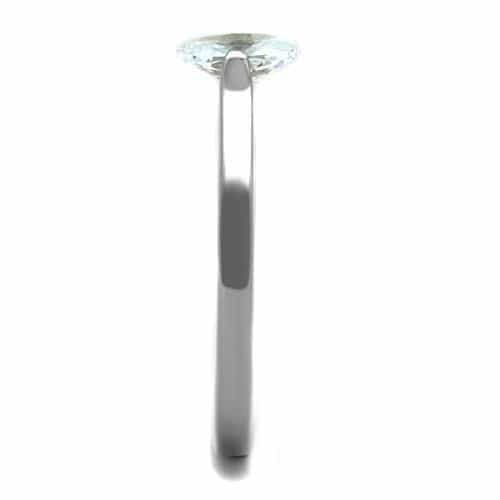 Stainless Steel Solitaire Tall Prong Ring | The Stainless Jewelry view 4