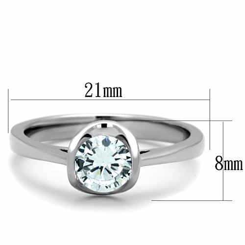 Stainless Steel CZ Round Horseshoe Pave Setting Ring view 6