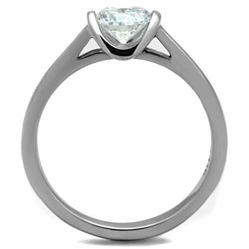 Stainless Steel CZ Round Horseshoe Pave Setting Ring view 7