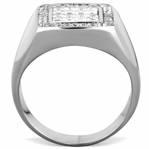Stainless Steel Square Grid Signet Ring | The Stainless Jewelry view 7