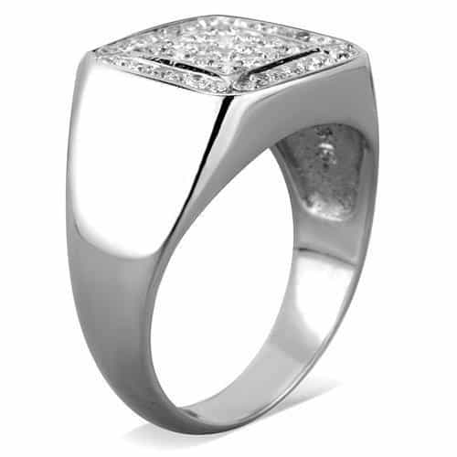Stainless Steel Square Grid Signet Ring | The Stainless Jewelry view 8