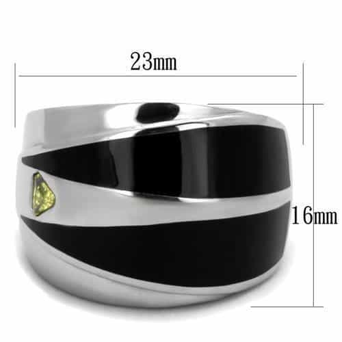 Stainless Steel Enamel V Stripe Band Ring | The Stainless Jewelry view 6