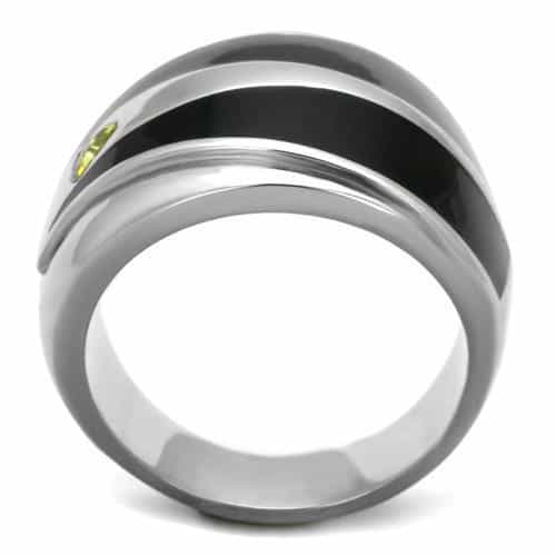Stainless Steel Enamel V Stripe Band Ring | The Stainless Jewelry view 3