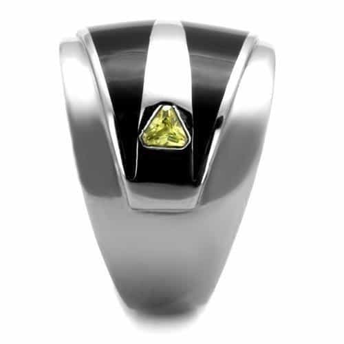 Stainless Steel Enamel V Stripe Band Ring | The Stainless Jewelry view 4