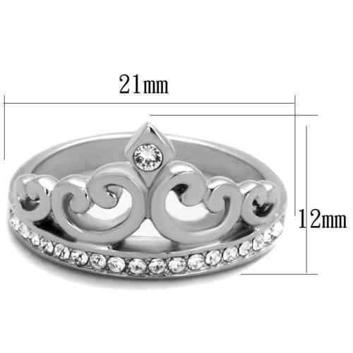 Stainless Steel CZ Tiara Crown Ring | The Stainless Jewelry view 6