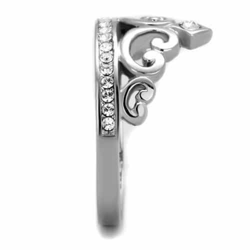 Stainless Steel CZ Tiara Crown Ring | The Stainless Jewelry view 4