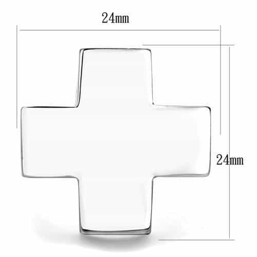 Stainless Steel Polished Cross Shape Ring | The Stainless Jewelry view 6