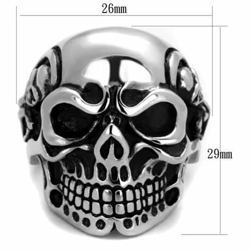 Stainless Steel Flame Skull Ring | The Stainless Jewelry view 2