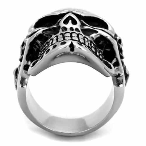 Stainless Steel Flame Skull Ring | The Stainless Jewelry view 3
