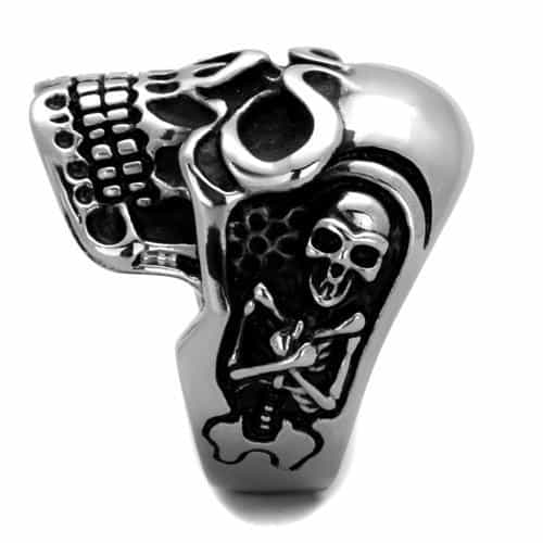 Stainless Steel Flame Skull Ring | The Stainless Jewelry view 4