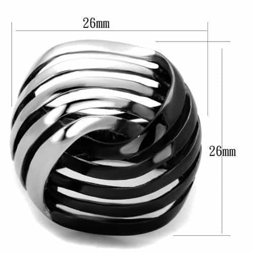 Stainless Steel Black IP Swirl Cage Ring | The Stainless Jewelry view 6