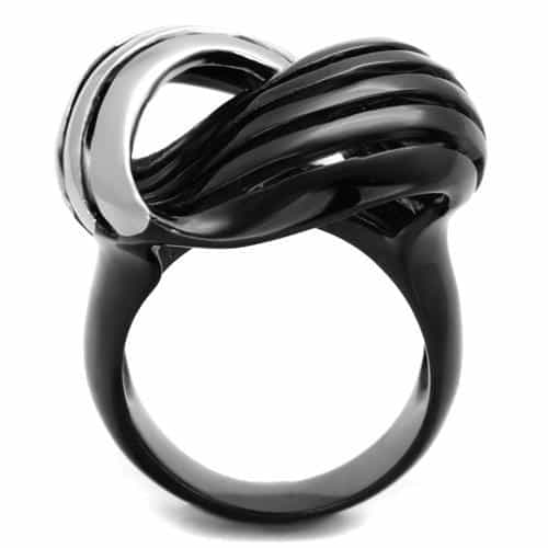 Stainless Steel Black IP Swirl Cage Ring | The Stainless Jewelry view 7