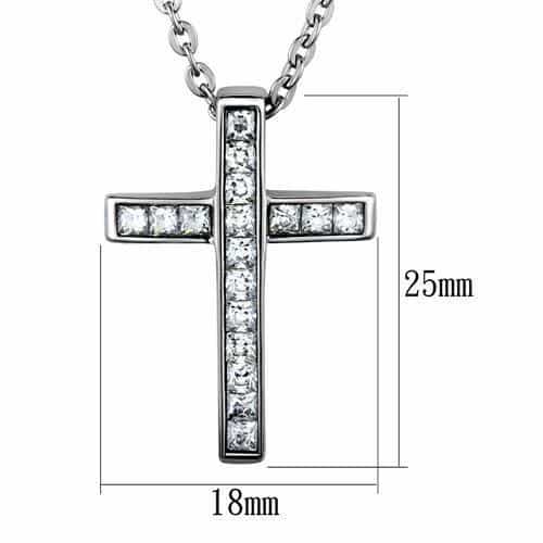 Stainless Steel CZ Cross Pendant | The Stainless Jewelry view 2