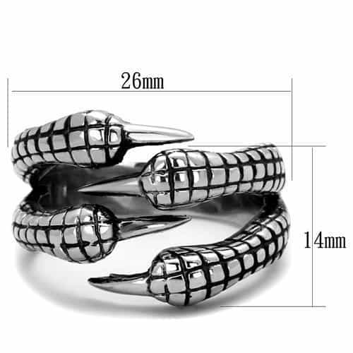 Stainless Steel Snake Serpent Wrap Textured Ring view 6