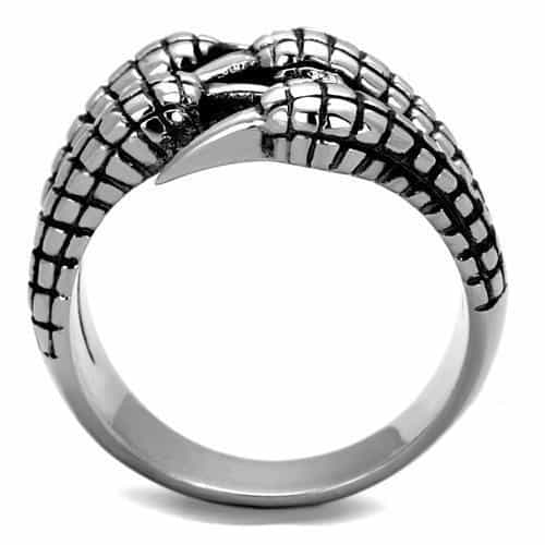 Stainless Steel Snake Serpent Wrap Textured Ring view 3