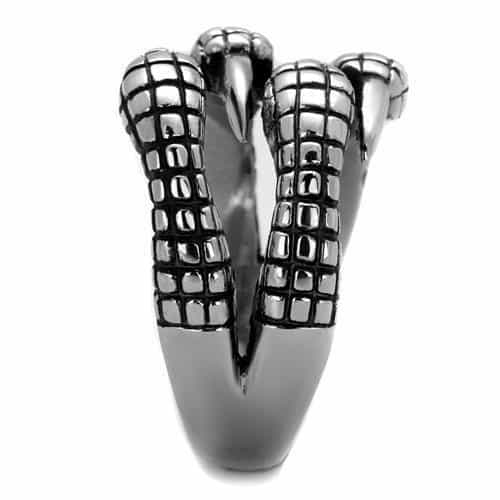 Stainless Steel Snake Serpent Wrap Textured Ring view 8