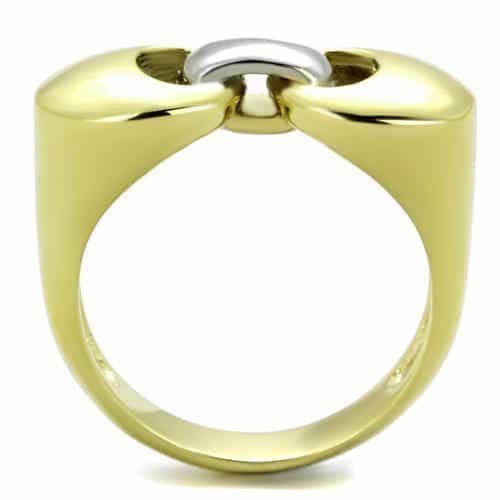 Stainless Steel Gold IP Two Tone Interlocking Loop Ring view 7