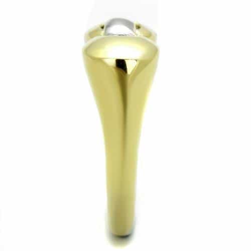 Stainless Steel Gold IP Two Tone Interlocking Loop Ring view 8