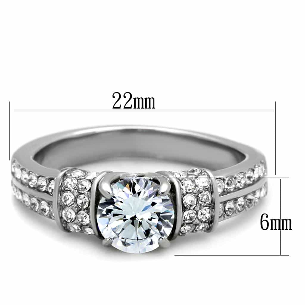 Stainless Steel Split Shank Bridal Ring | The Stainless Jewelry view 6