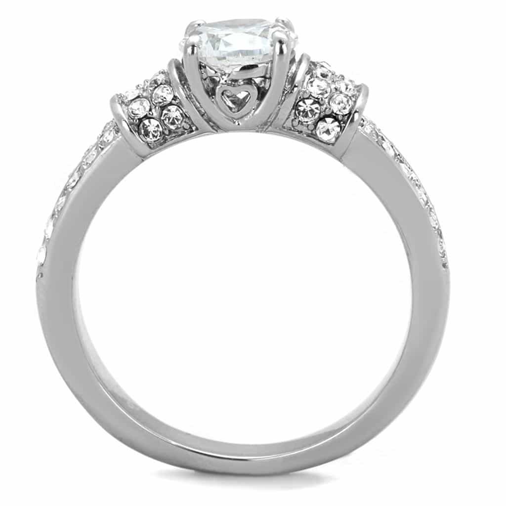 Stainless Steel Split Shank Bridal Ring | The Stainless Jewelry view 7
