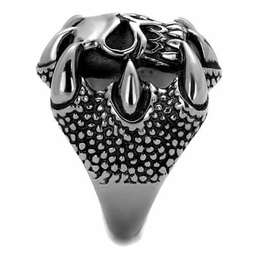 Stainless Steel Skull Fleur De Lis Ornate Ring view 8