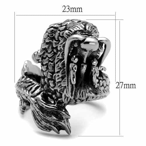 Stainless Steel Dragon Wrap Detailed Ring | The Stainless Jewelry view 8