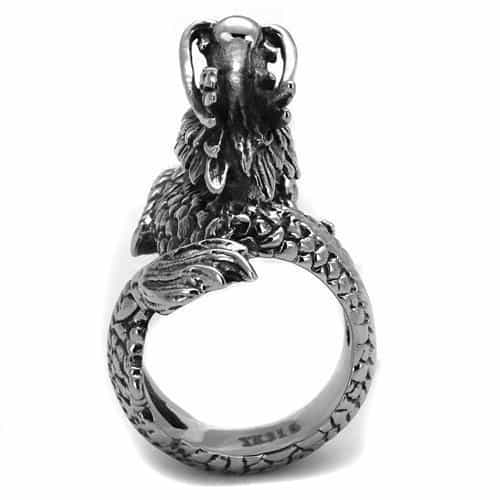 Stainless Steel Dragon Wrap Detailed Ring | The Stainless Jewelry view 9