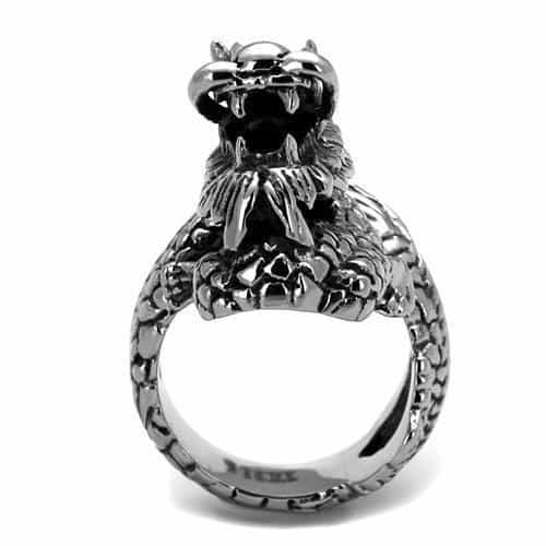 Stainless Steel Dragon Wrap Detailed Ring | The Stainless Jewelry view 4