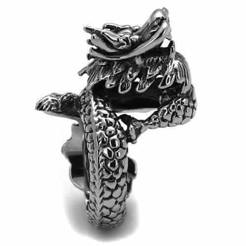 Stainless Steel Dragon Wrap Detailed Ring | The Stainless Jewelry view 5