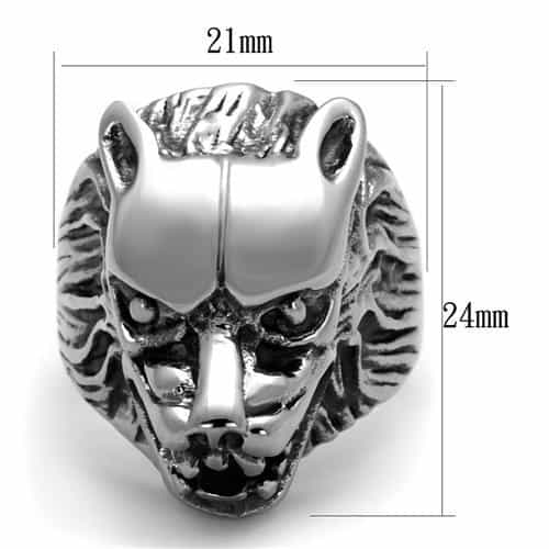 Stainless Steel Lion Beast Head Gothic Ring view 6