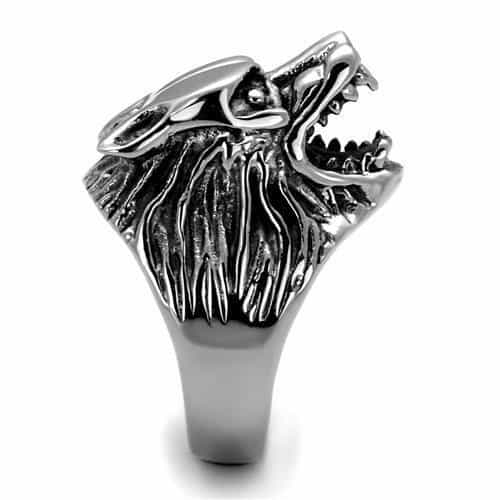 Stainless Steel Lion Beast Head Gothic Ring view 4