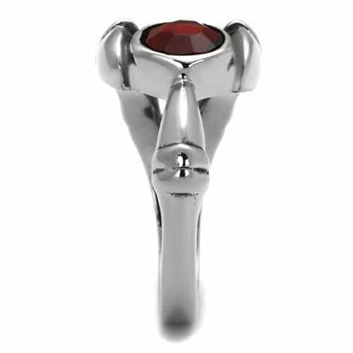 Stainless Steel Dragon Claw Red Cabochon Ring view 9