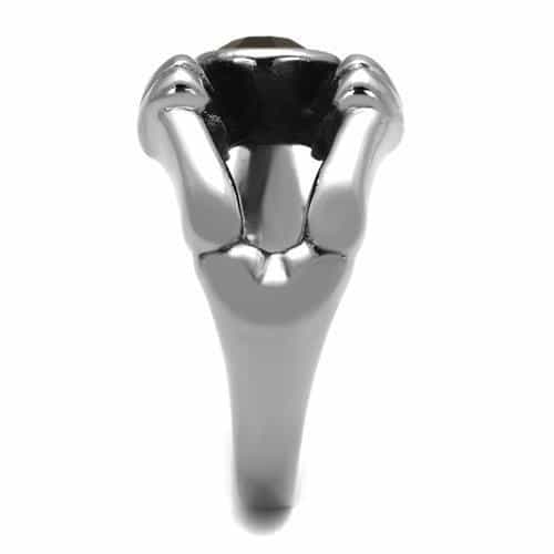 Stainless Steel Dragon Claw Red Cabochon Ring view 10