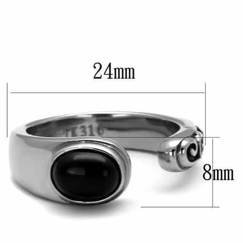 Stainless Steel Snake Serpent Open Bypass Scroll Ring view 6