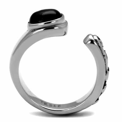 Stainless Steel Snake Serpent Open Bypass Scroll Ring view 7