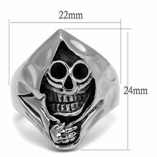 Stainless Steel Skull Ace Of Spades Card Ring view 2