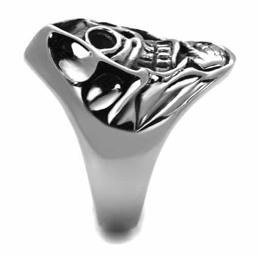Stainless Steel Skull Ace Of Spades Card Ring view 4