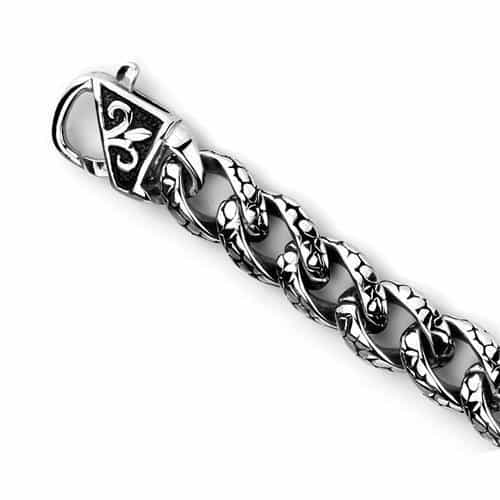 Stainless Steel Twisted Curb Chain Link Bracelet view 3
