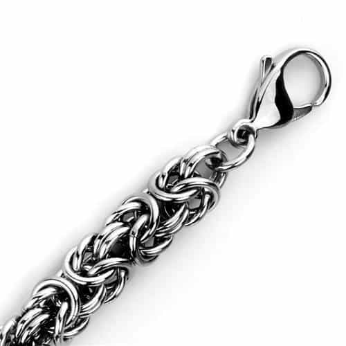 Stainless Steel Byzantine Chain Link Bracelet view 3