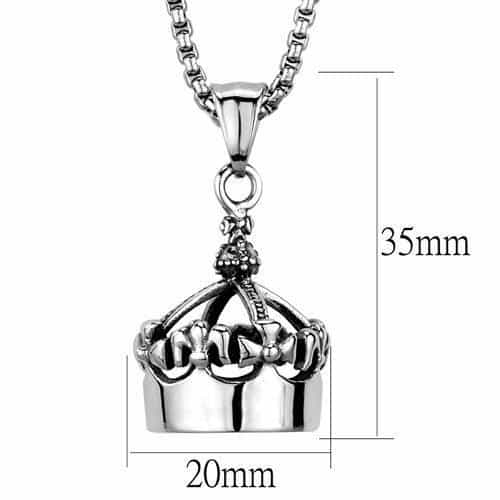 Stainless Steel Crown Pendant Necklace | The Stainless Jewelry view 2