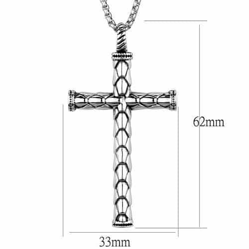 Stainless Steel Lattice Cross Pendant Necklace view 2