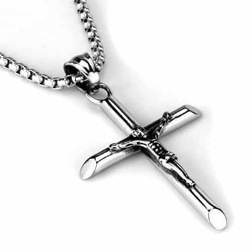 Stainless Steel CZ Crucifix Necklace | The Stainless Jewelry view 3