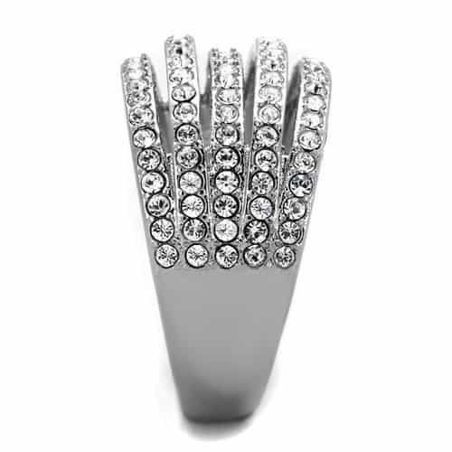 Stainless Steel Multi-Row Striped Band Ring view 8