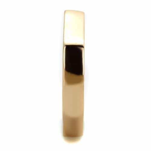 Stainless Steel Rose Gold Polished Hexagonal Faceted Band Ring view 8